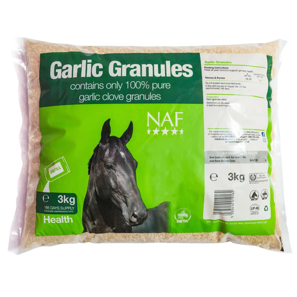 NAF Garlic Granules 1kg | 100% Pure Garlic | Immune Support for Horses NAF Garlic Granules 1kg | 100% Pure Garlic | Immune Support for Horses