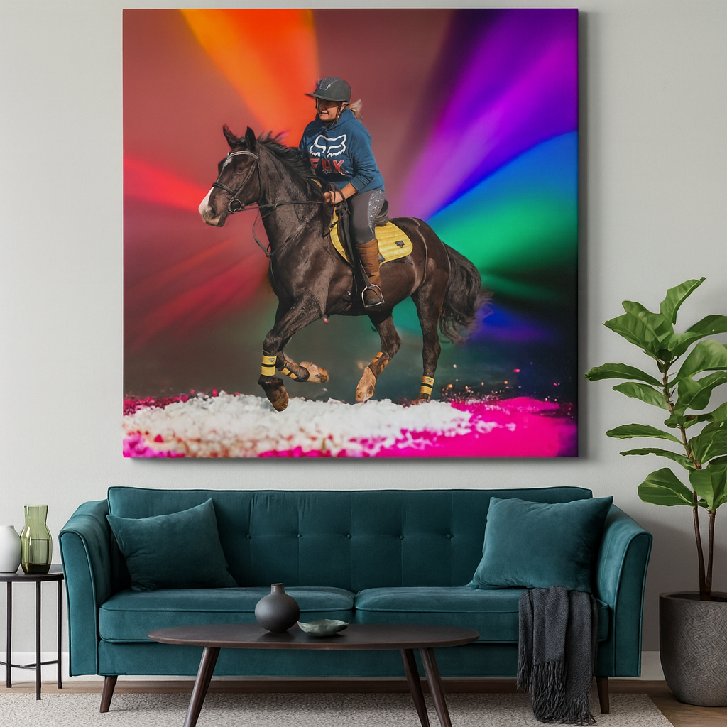 Colour Splash Horse Portrait – Bold Custom Canvas Art  Colour Splash Horse Portrait – Bold Custom Canvas Art