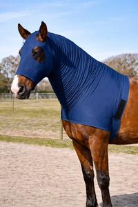 Rhinegold Lycra Hood with Face – Stretch Hood for Mane, Neck & Coat Protection